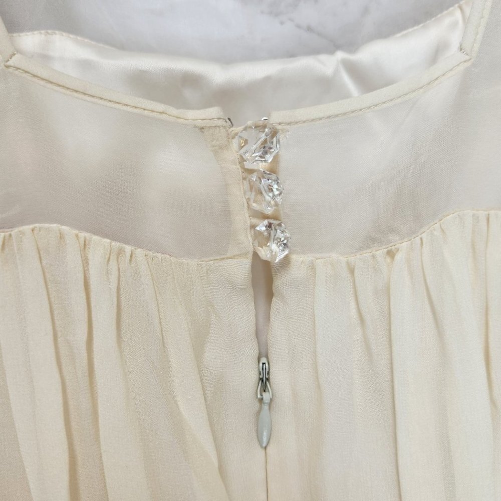 Rebecca Taylor 100% Silk Nightgown Shift Dress Petals Beads Women's 2 - Picture 5 of 8